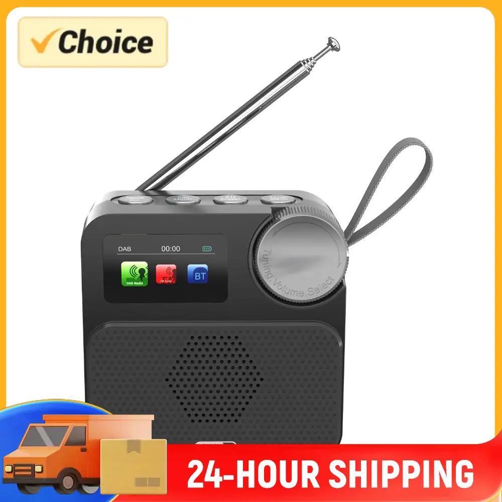 

Bluetooth-совместимое цифровое радио с встроенным аккумулятором, портативное FM-радио с цветным дисплеем 1,47 дюйма, внешний антенный приемник