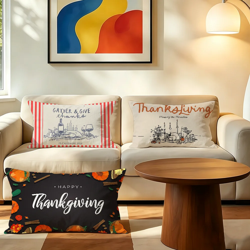 Friendsgiving Thanksgiving cushion cover Decorative For Sofa Office Living Room Bedroom Suitable For Bed Lumbar Support Pillows