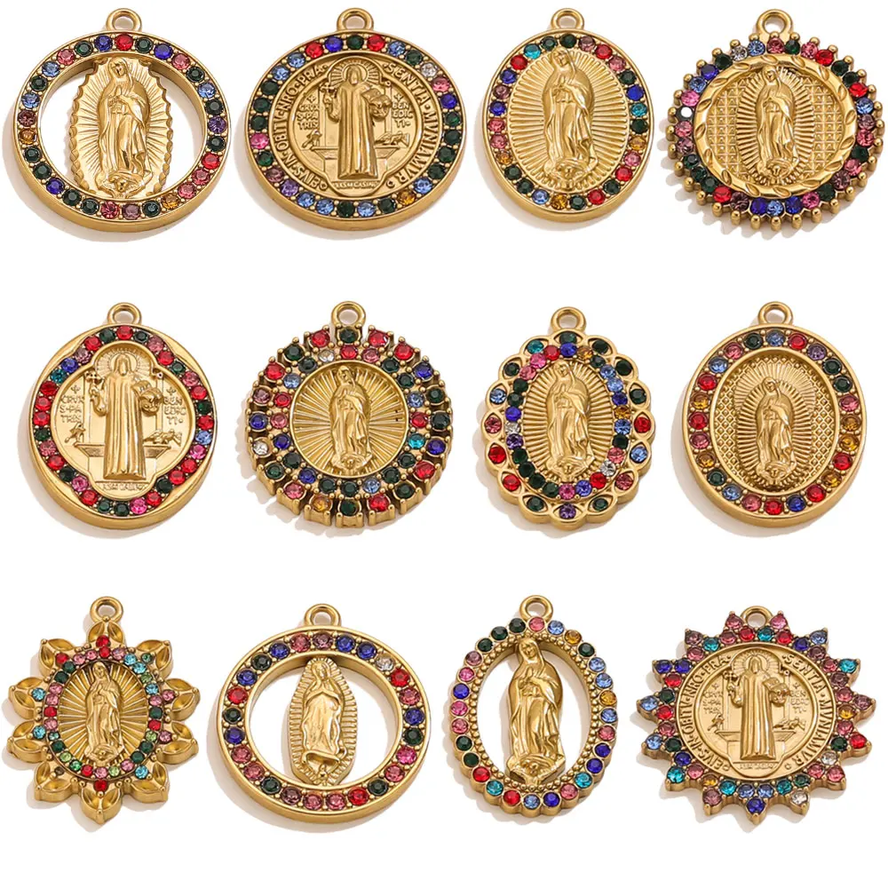 1PCS God Mother Saint Virgin Mary Charms Pendant for DIY Religious Christian Talisman Pendant Jewelry Making Supplies Wholesale