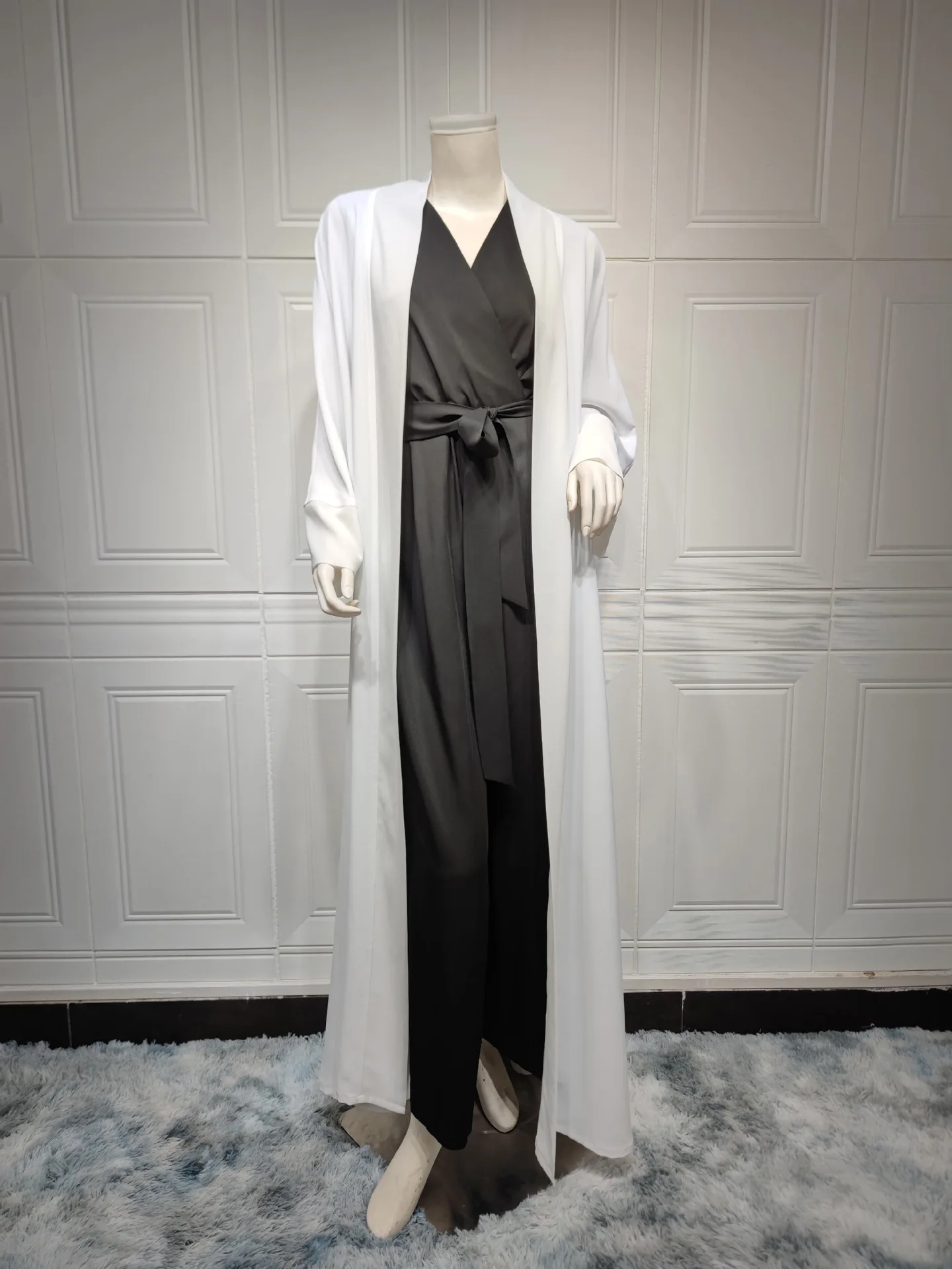 

Ramadan White Muslim Kimono Abaya Dubai Turkey Islam Arabic Jalabiya For Women Clothing Robe Longue Femme Musulmane Kaftans