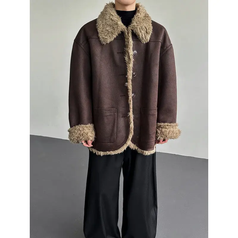 Men's 2025 Winter New Double-sided Wear Parkas Masculinity PU Leather Thickened Parkas Men's Warm Chic Faux Fur Integrated Coats