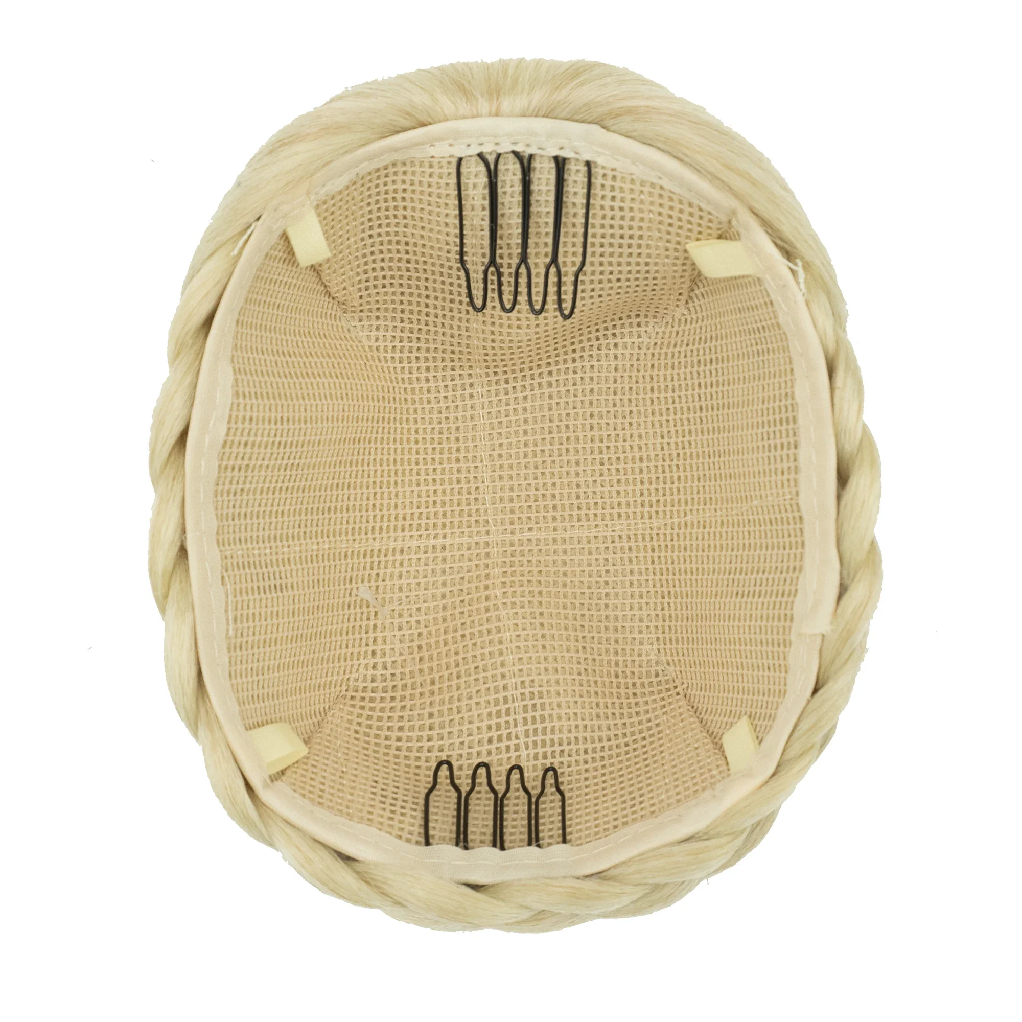 قطع شعر صناعية مضفرة على شكل كعكة شعر على شكل كعكة شعر، كعكة شعر Scrunchies للنساء