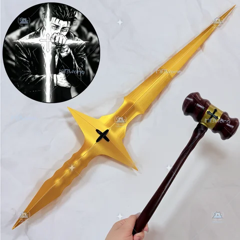 Anime Hiromi Higuruma Cosplay Prop PVC Long 70cm Higuruma Hiromi Judge's Hammer Executioner's Gavel For Hallowmas Party Adult