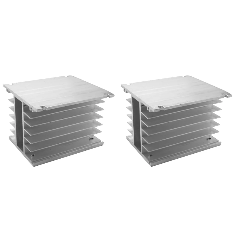 2X 3 Phase Heat Sink 80X110x100mm For SSR Solid State Relay Aluminum Heatsink