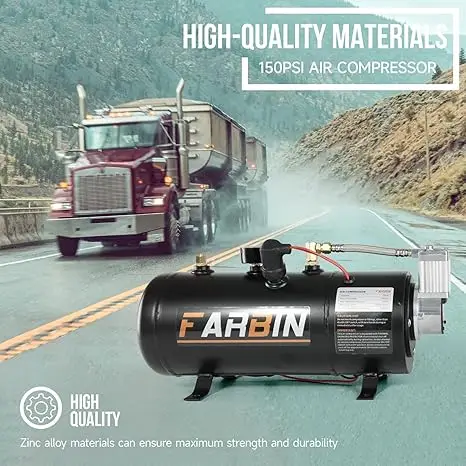 150 PSI 0.8gal Air Compressor 12V Air Tank Can for Train Horn, Air Horn, Inflating Tires, Air Mattresses