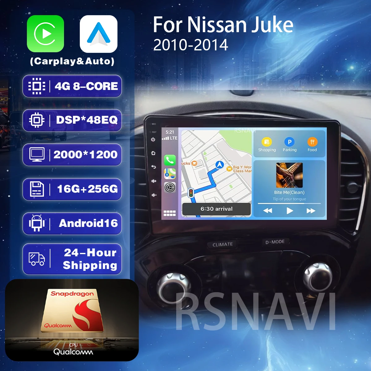 Android 16 Carplay Auto 2K Bildschirm Autoradio Multimedia-Player für Nissan Juke YF15 2010 - 2014 Autoradio Stereo 2din Head Unit