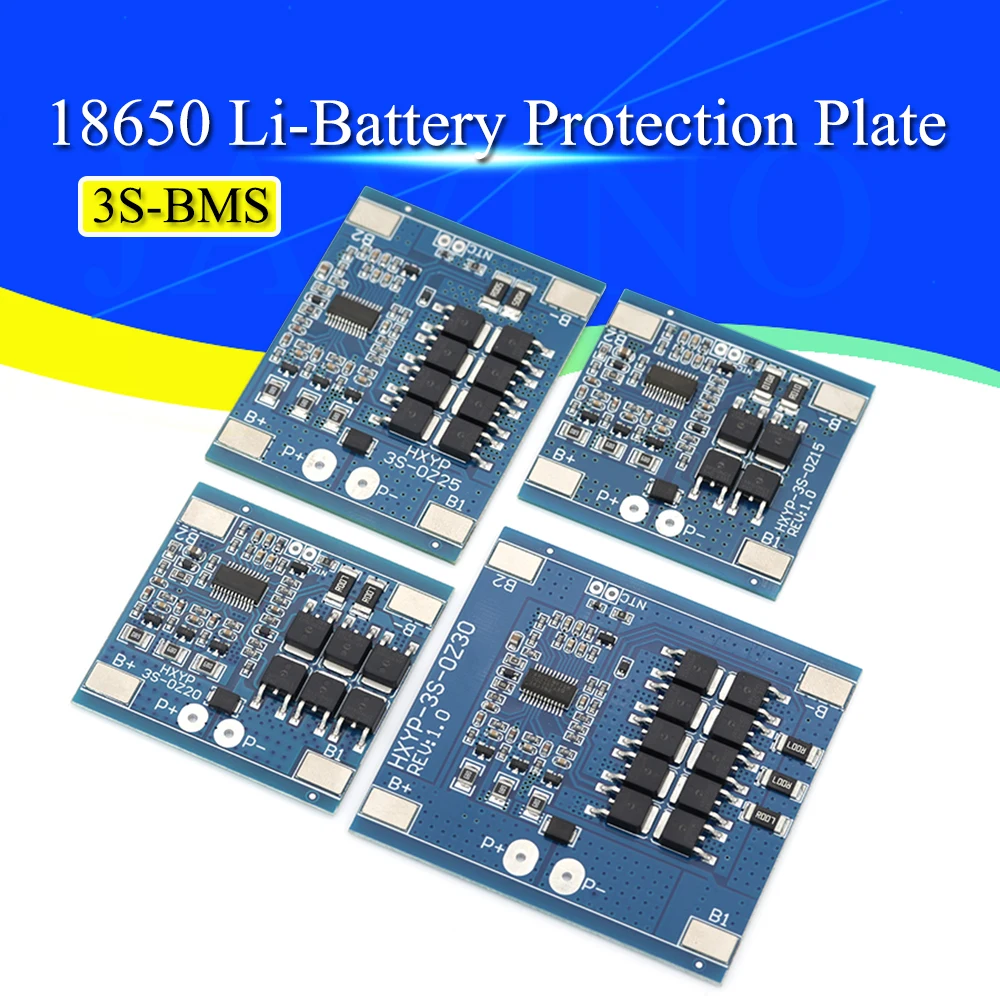 Stlxy 3S 12V 25A 30A BMS 18650 Lithium Battery Protection Board 11.1V 12.6V Anti-Overcharge With Balance And Temperature Control