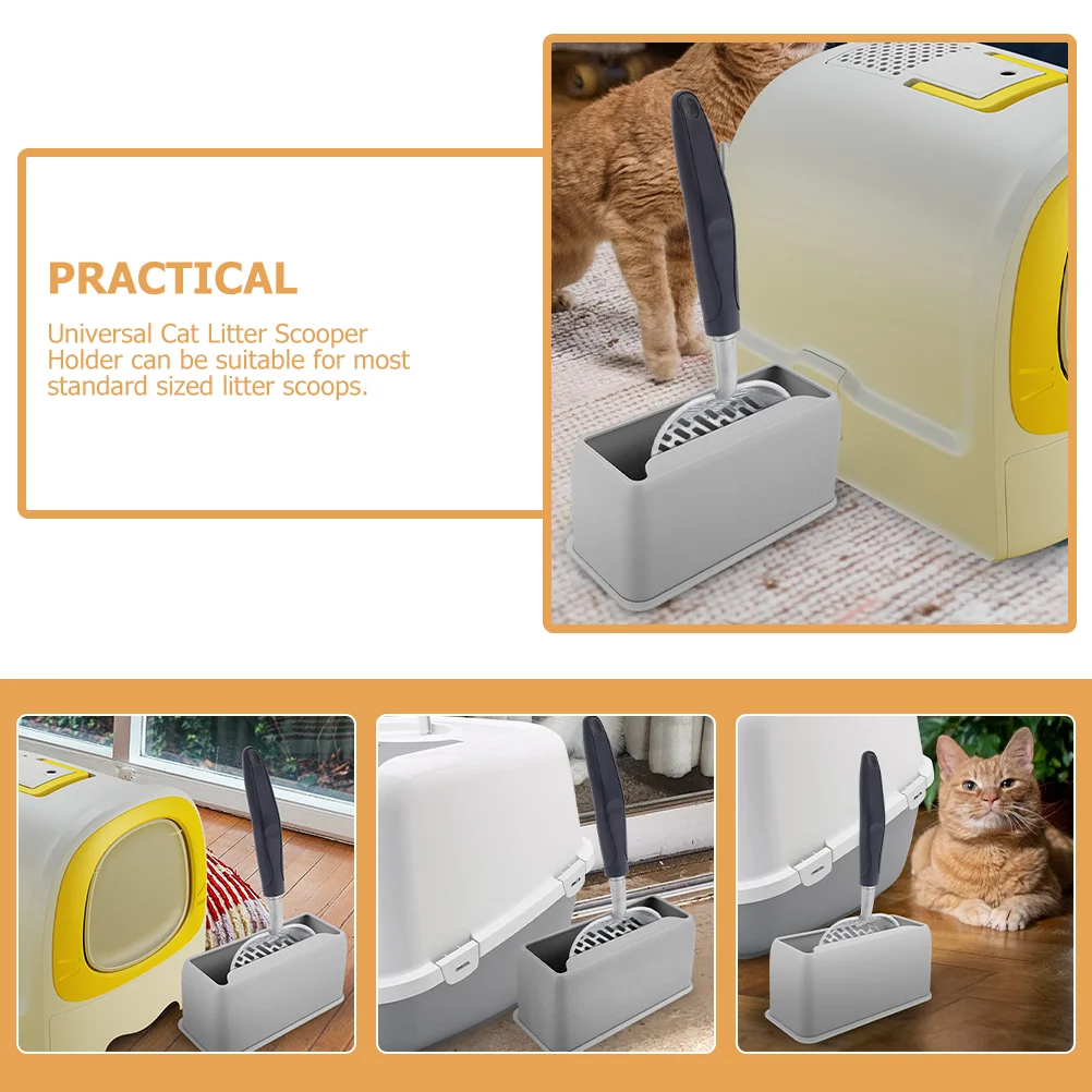 Color Matching Cat Litter Scoop Base Holders Storage Stand Scooper Containers Stands Black Cabinet