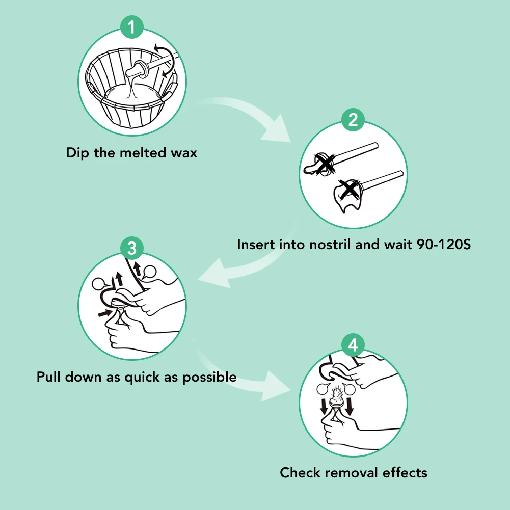 Безболезненное удаление волос в носу, воск для ноздрей, очистка, депиляция без бумаги, воск для чистки волос, воск для женщин, комплект для носа