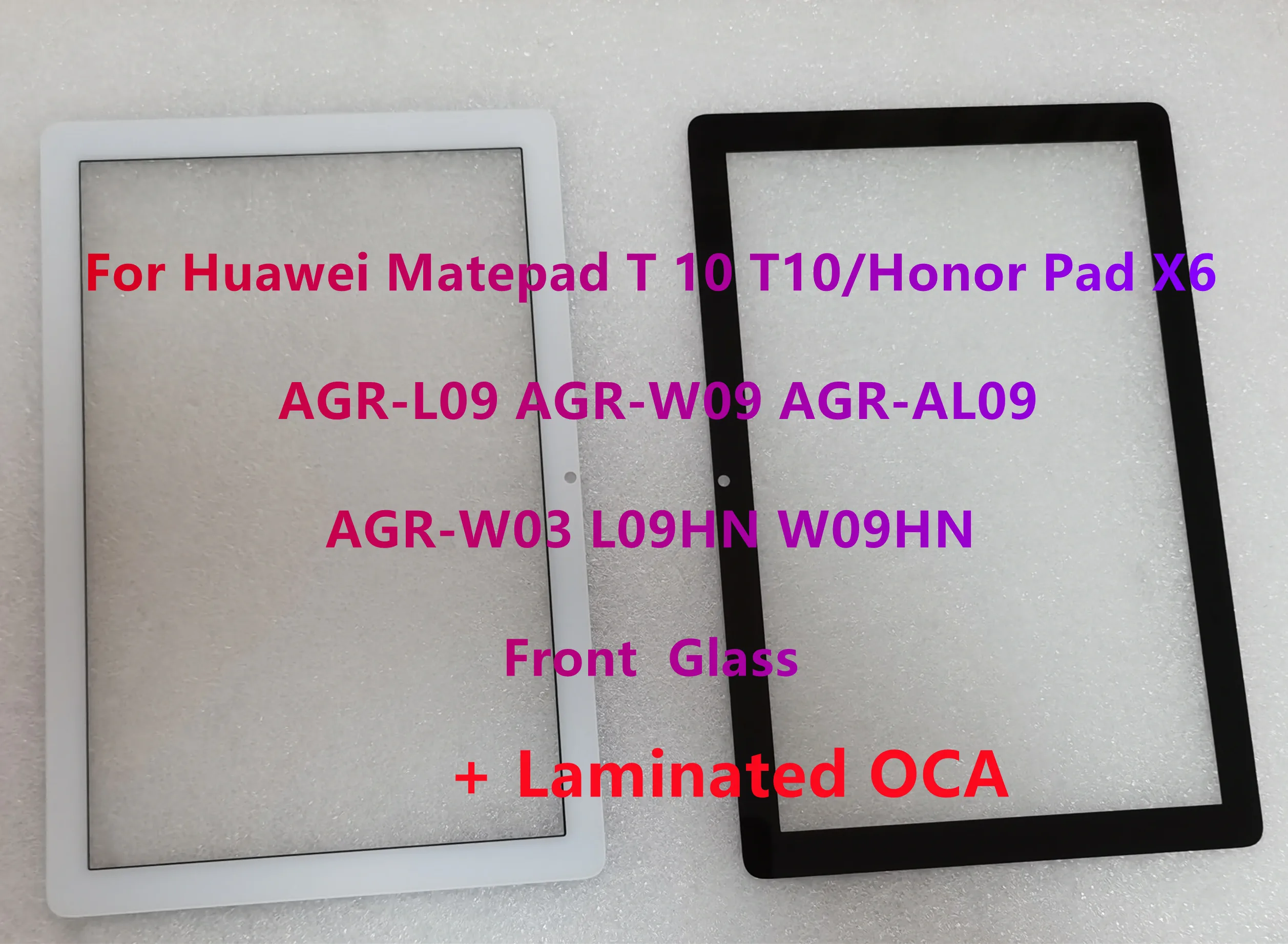 New For Huawei Matepad T 10 T10 /Honor Pad X6 AGR-L09 AGR-W09 AGR-AL09 AGR-W03 L09HN W09HN Front Outer Glass Panel With OCA Glue