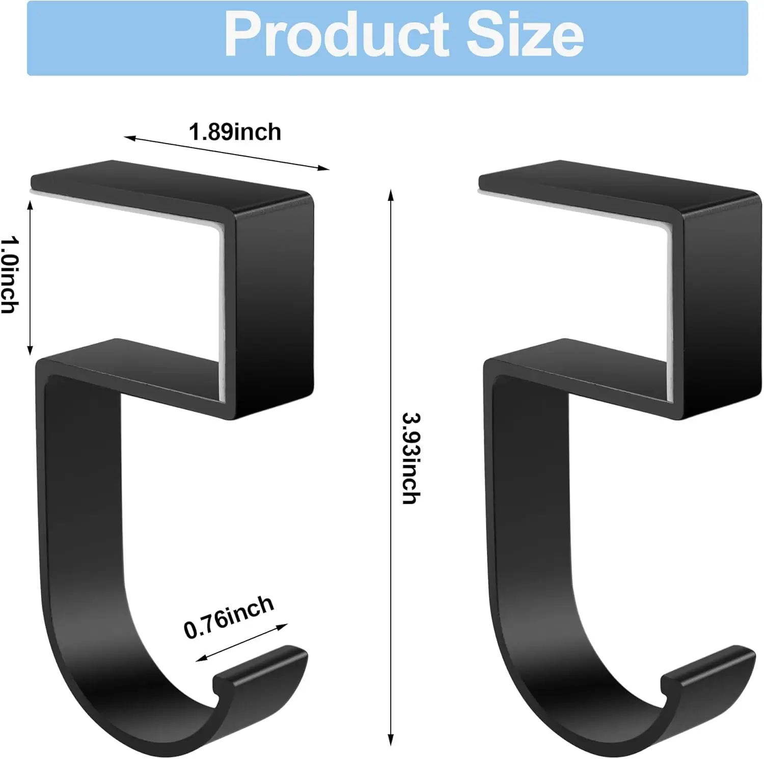 2PCS Modern Metal Desk Hanging Hook Black Heavy Duty Table Purse Hook High Strength Alloy Multifunctional Desk Hanging Holder For Handbag Backpack Umbrella Key Cup Headphone Portable Table Side Storage Hanger
