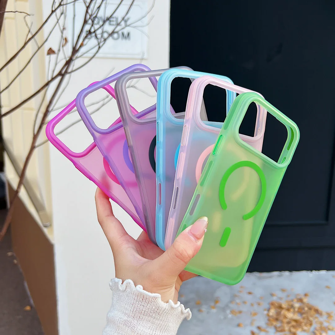 

High-End Solid Case for iPhone 17/16/15/14/13/12/11 pro Max plus Anti-Scratch Anti-Drop Skin Feel Magnetic Wireless Charge Cover
