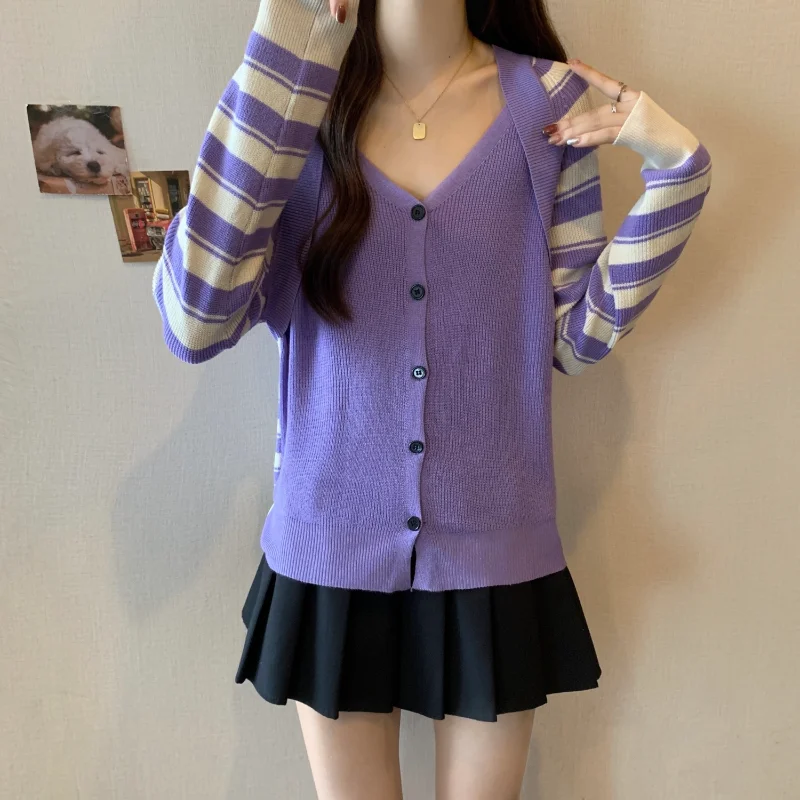 

Модный и западной искусственный двухсекционный тонкий вязаный кардиган-свитер, топ