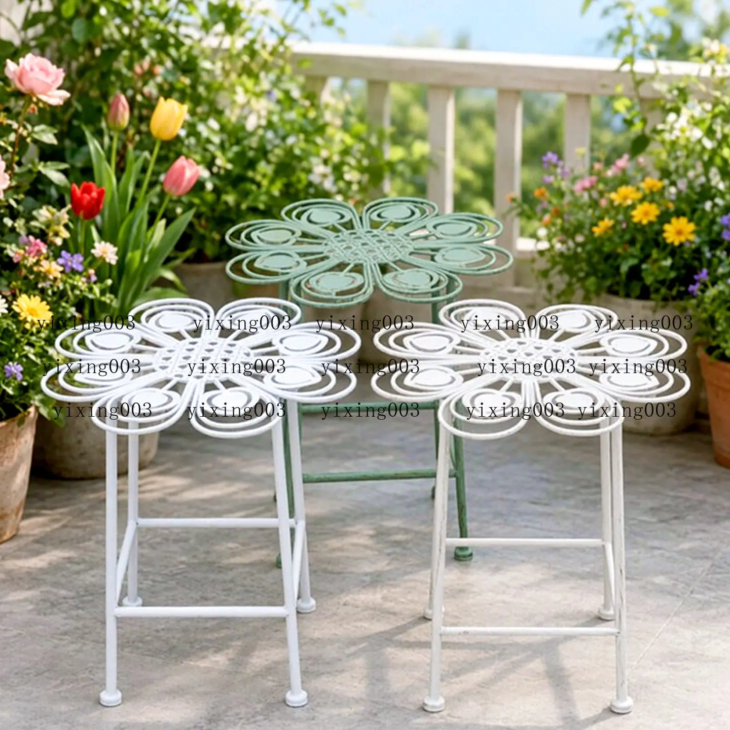 Heart‑Shaped Wrought Iron Plant Stool, Round Raised Bonsai Flower Pot Stand for Balcony Patio Indoor Outdoor Garden Storage