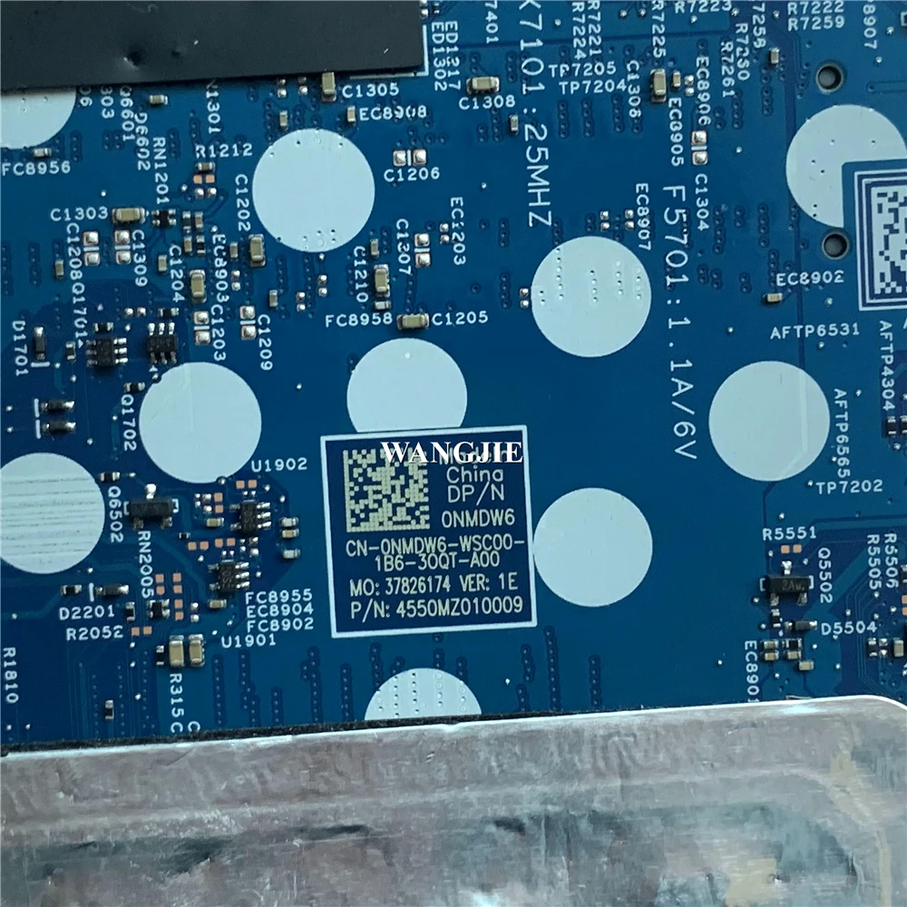203067-1 لأجهزة الكمبيوتر المحمول Dell Inspiron 14 5410 5418 5510 اللوحة الأم وحدة المعالجة المركزية: I7-11370H MX450 2G GPU CN-0NMDW6 0NMDW6 NMDW6 100% العمل
