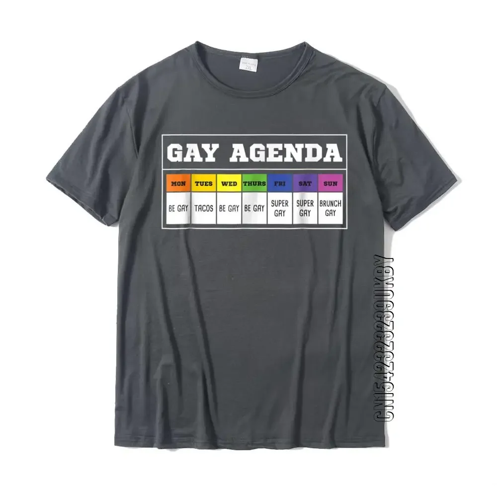 Gay Agenda Funny T Shirt Top T-Shirts For Men Leisure Tops Shirts Fashionable Print Cotton