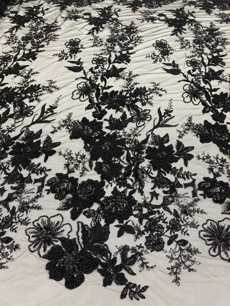 Women\'s Luxury Fabric for Sewing Lace for Finishing Evening Fabrics Embroidered Tulle Beadng Lace Elegant & TOP Quality