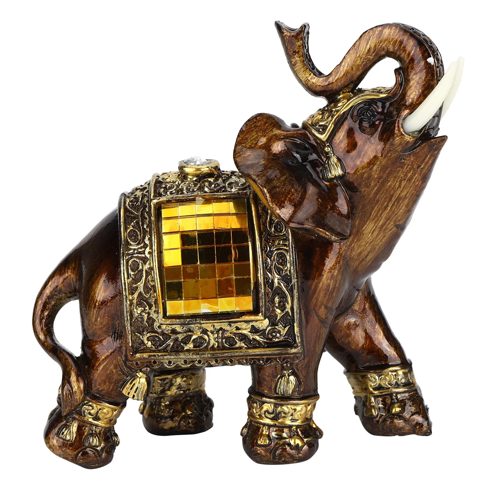 Elephant Statues Desktop Artistic Home Figurines Decoration Resin Crafts Lucky Fengshui Animals Ornaments