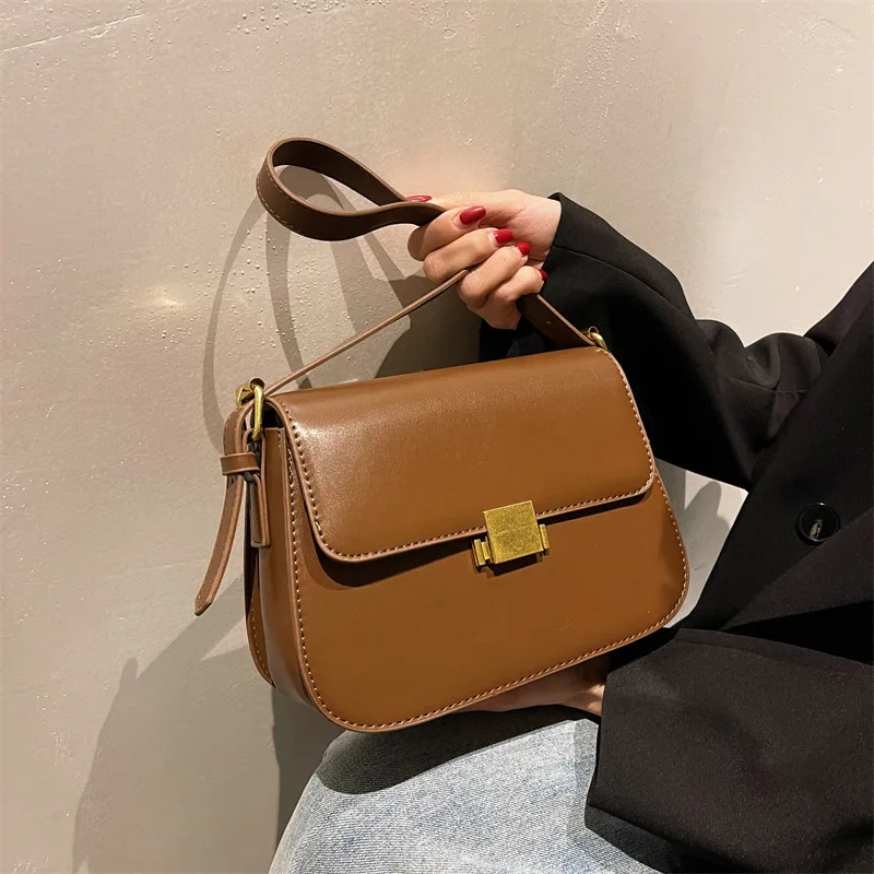 Popular Women's New Fashion Single Shoulder Crossbody Texture Small Square Bag Minimalism Bag Tofu Bag