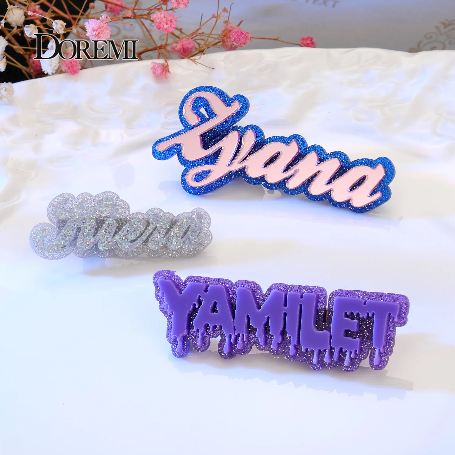 

DOREMI New Stainless Steel Custom Name Hair Clips with Your Name Personalized Letter Pin For Kid Women Hair Accessories Jewelry