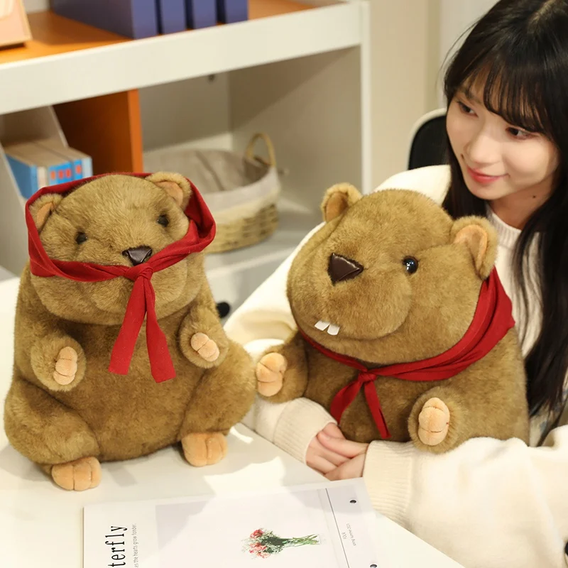 Najwyższej jakości realistyczna pluszowa zabawka świstak Wypchane zwierzę Kapibara Przytulna poduszka do spania Idealny prezent urodzinowy i świąteczny