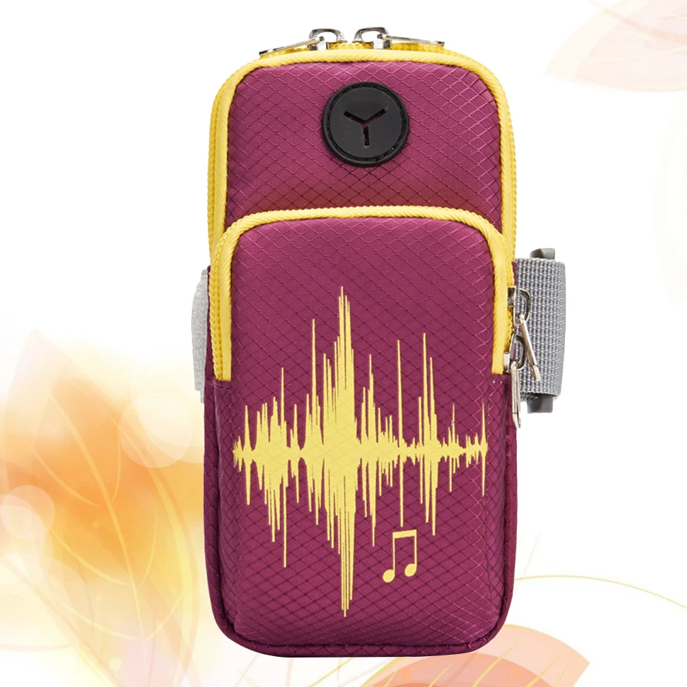 Outdoor Sports Phone Arm Wristband Portable Long Style Sports Running Armband for Men Women Fitness Supplies Purple