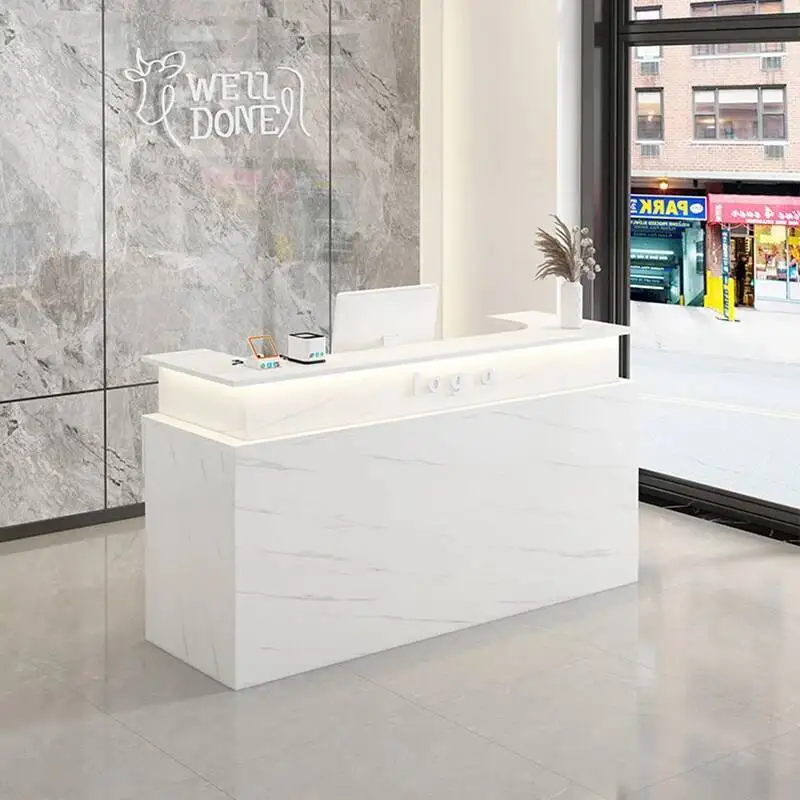 

Counter Luxury Bar Small Korean Clinic Hair Salon Reception Desk Beauty Salon Indoor Escritorio Moderno Commercial Furniture