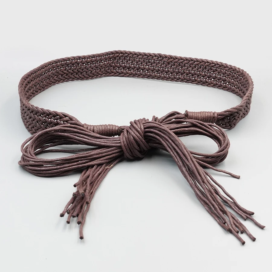 เข็มขัดเชือกป่านโบฮีเมียนทอมือ - Cincher เอวถักงานศิลปะสําหรับเดรสฤดูร้อน, โซ่เอววินเทจแบบปรับได้