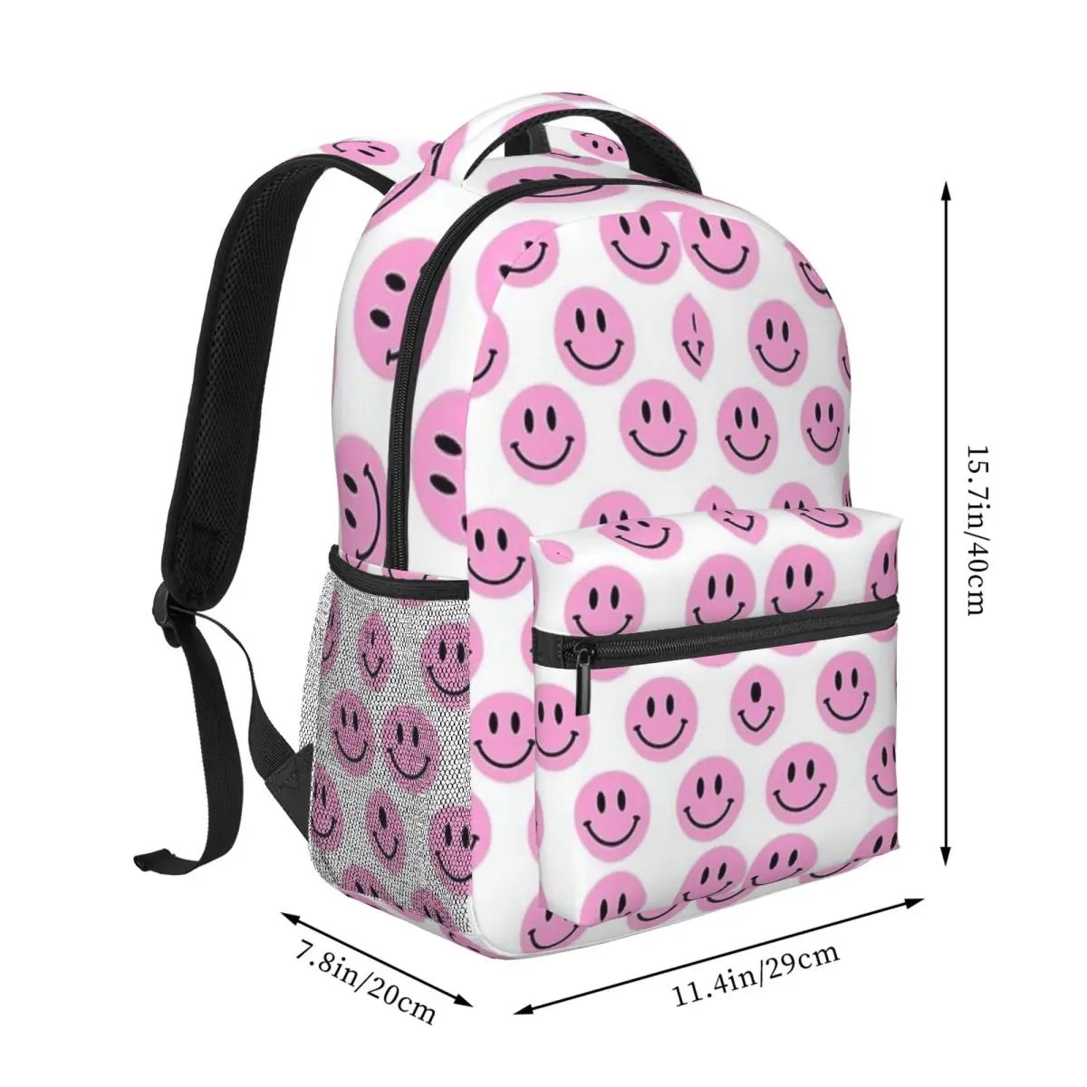 Preppy School Supplies,Happy Smiling Face Backpacks, Bookbag Teenager, student School Bag, Travel Rucksack Shoulder Bag