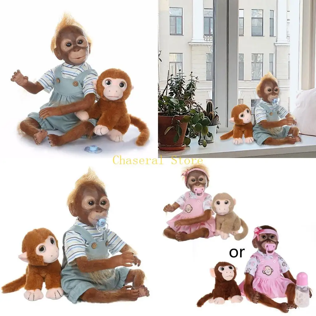 

E7ce 20,5 дюйма Baby Colls Прекрасная обезьяна для кукол мягкая силиконовая игрушка для кузова хлопка