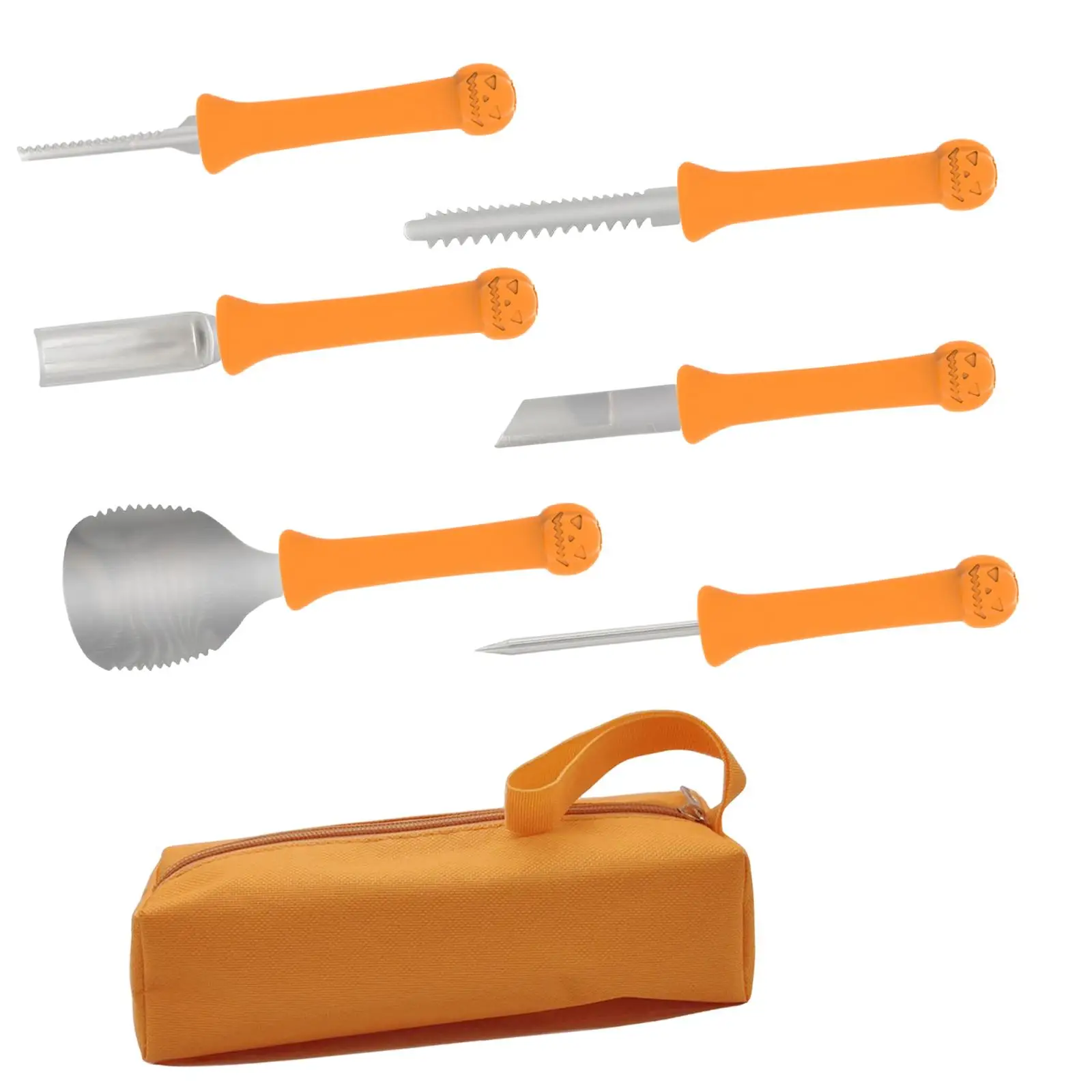 

6 Pieces Pumpkin Carving Kits Multi Purpose Heavy Duty Stainless Steel for Pumpkin Lantern DIY Halloween Party Decoration