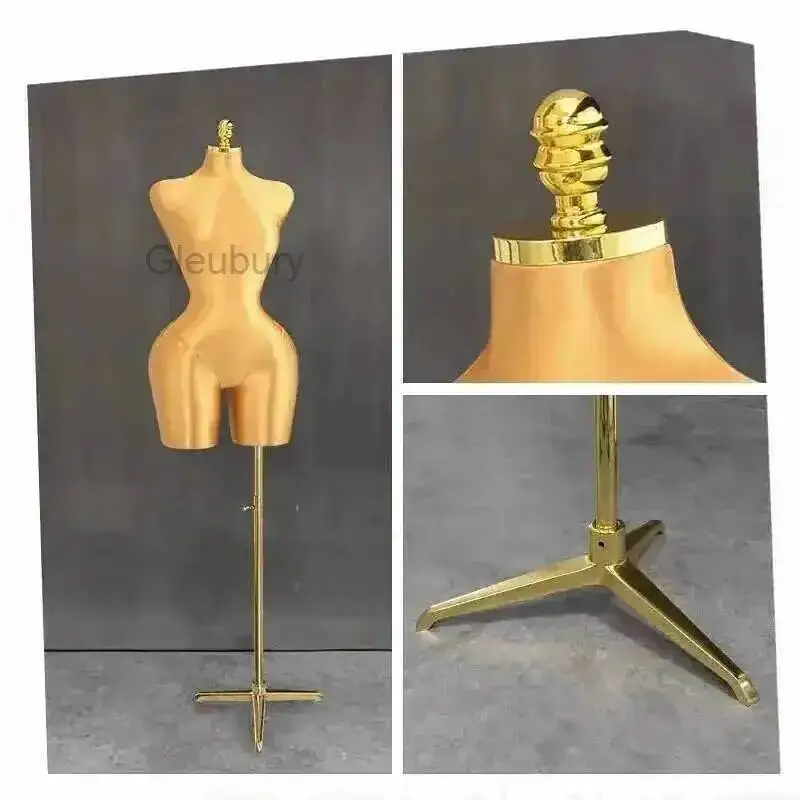 

Female Curved Plentiful Large Mannequins Size Mannequin Sexy Adult Torso Foam Doll Clothing Display Stand Gold Adjustable Base