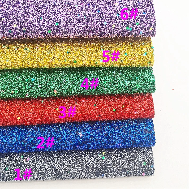 Red Green Purple Blue Glitter Leather Sheets Pipes Glitter Faux Leather Sheets Handmade Glitter for DIY Craft 8.2