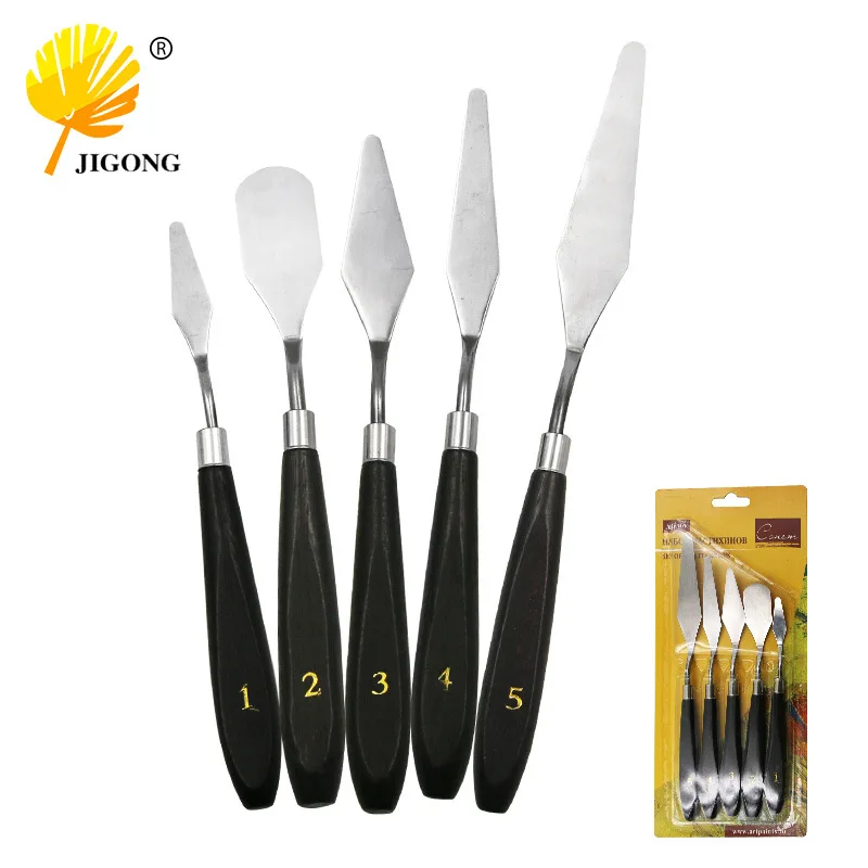 5-Piece set Oil painting scraper, paint palette knife Art acrylic gouache paint spatula pick knife, painting supplies