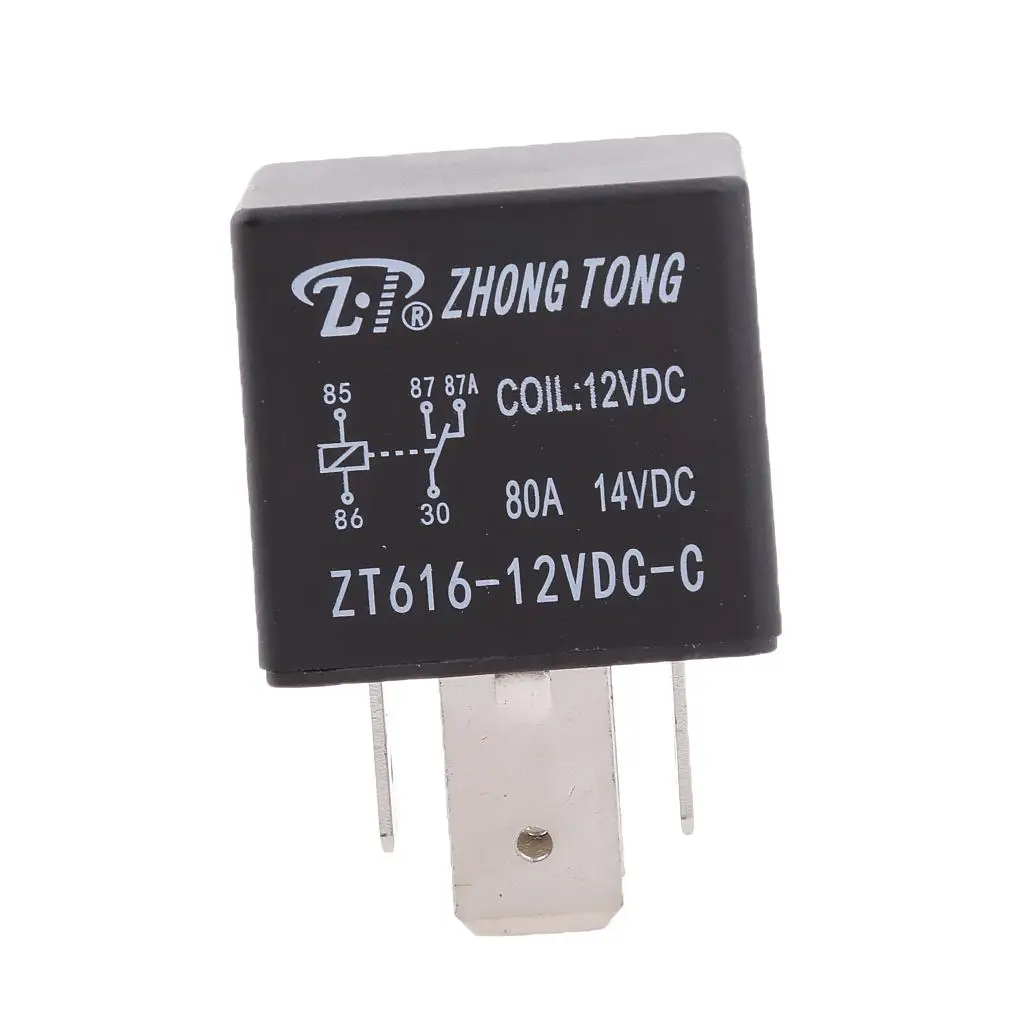 Automotive 12V 80A 5 Pin Relay SPDT High Power Changeover Switch for Vehicle Electrical Accessories