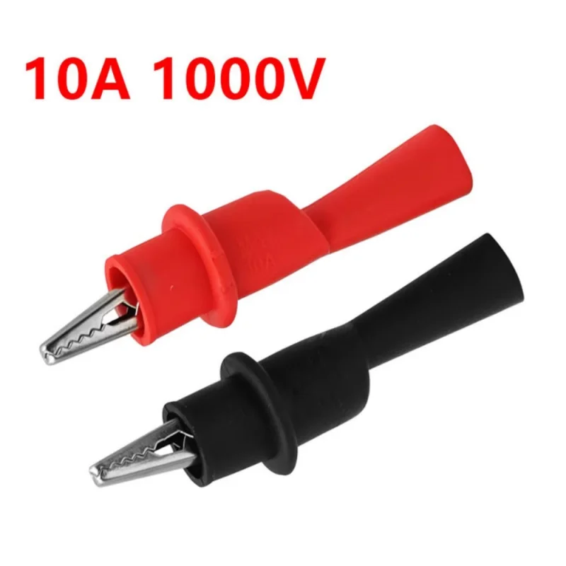 Multimeter Tester Accessories 2Pcs Red & Black Alligator Clips AC/DC Rated 10A 1000V for Electrical Circuit Testing Repair