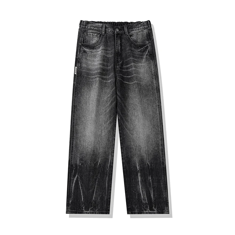 

Retro Waed American High Street Faion Loose Men's Jeans Casual Straight Leg Slimming Effect Versatile Comfortable Fit