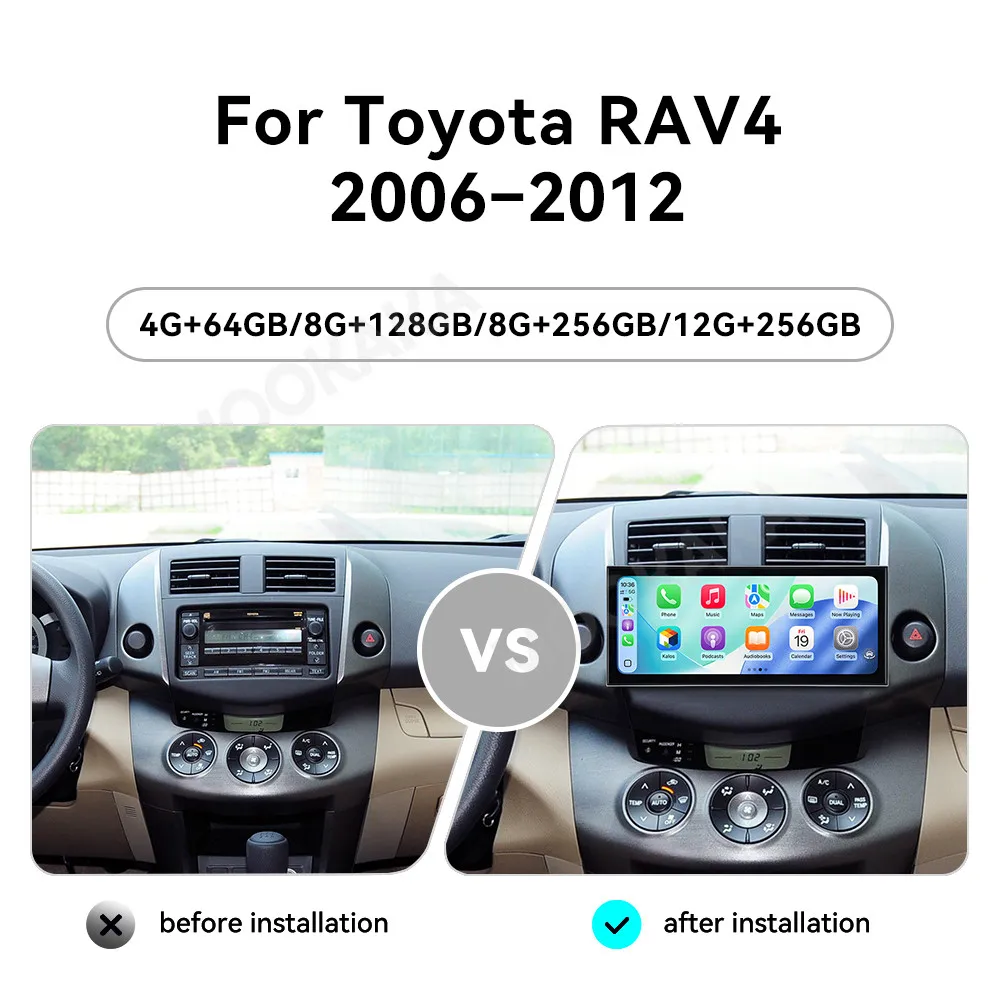 Qualcomm 15.8'' Android 15 Radio For Toyota RAV4 2006~2012 Multimedia Player Carplay Navigation Car Stereo Receiver Head Unit