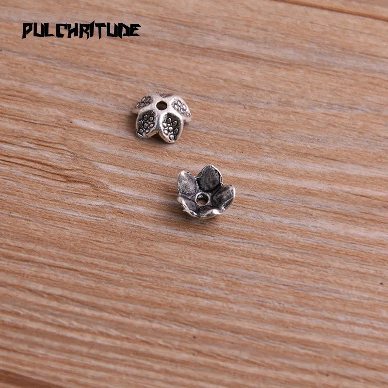 60pcs 5*9*9mm Two Color Bead Caps Charm Hollow Lotus Pendants Jewelry Accessories DIY Receptacle Charms