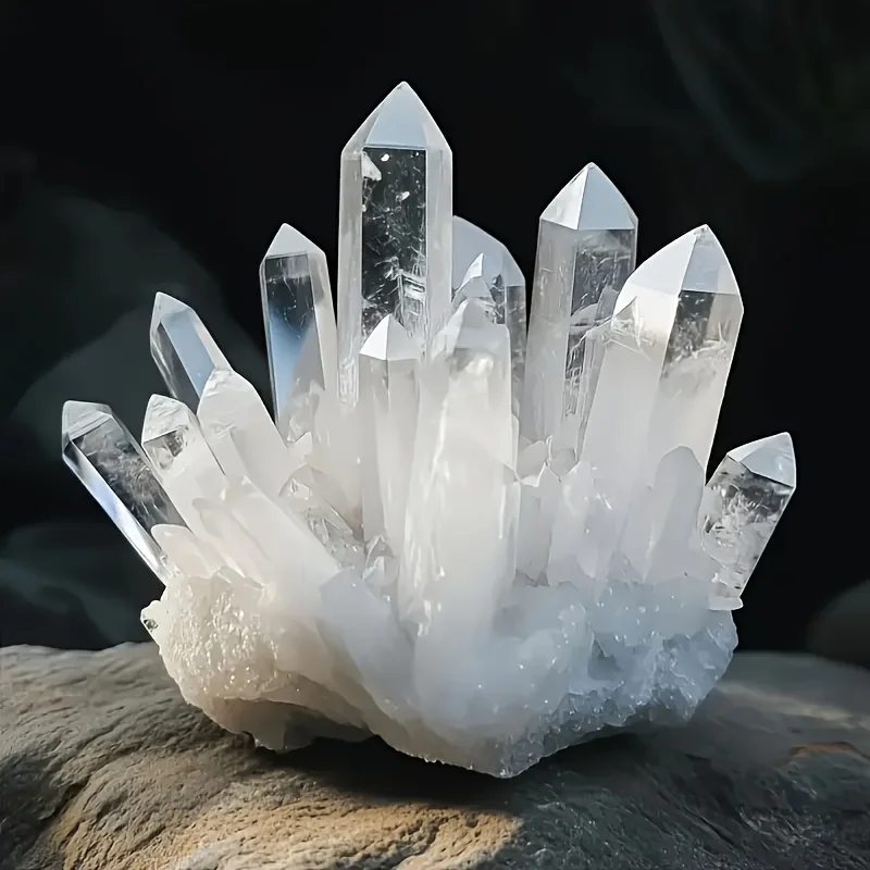1PC Natural Quartz Cluster, Clear Rock Crystal, Columnar Crystal, Ideal for Home Plant Decor, home Decor, Crystal|clear Quartz