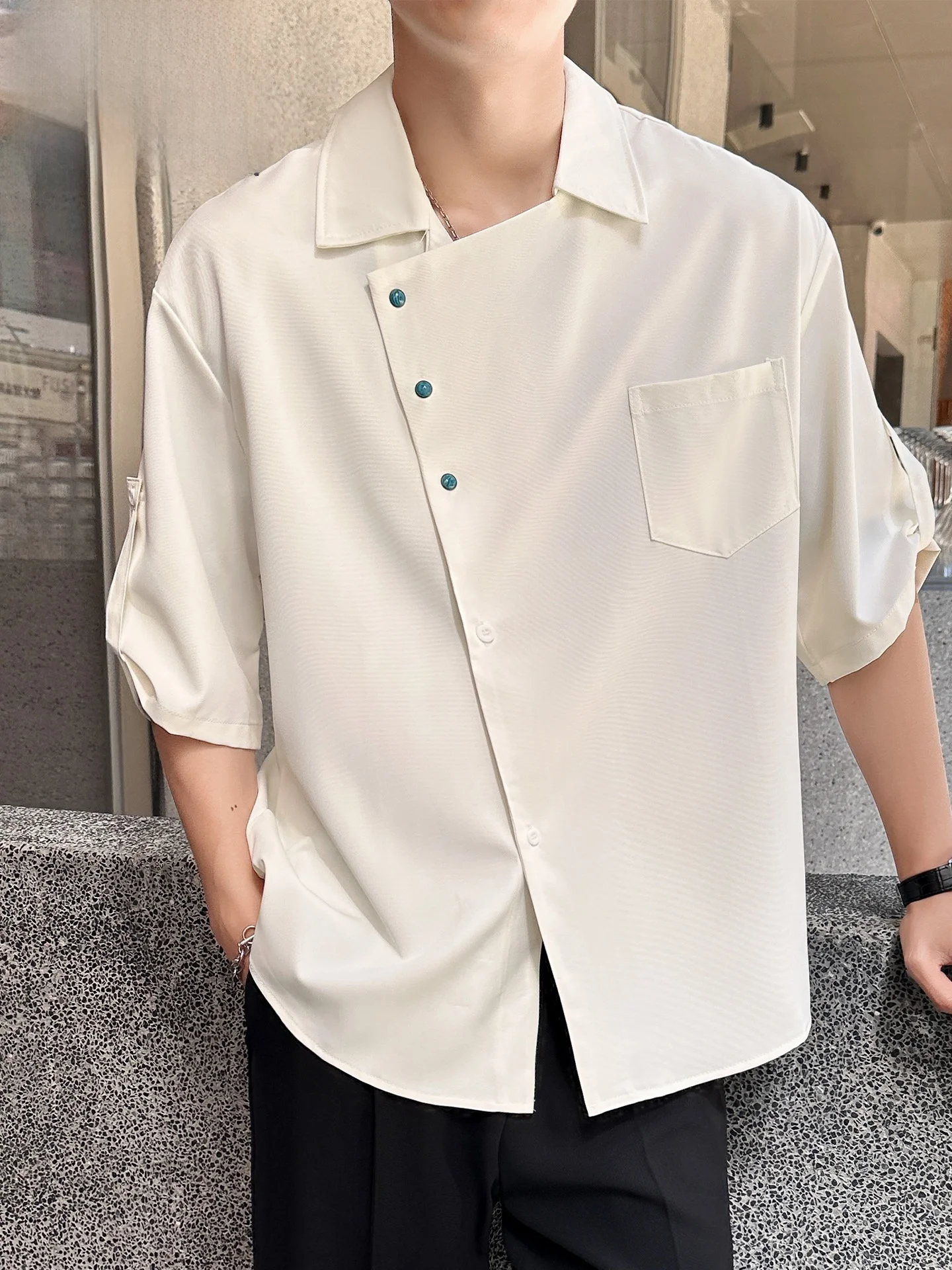Camisa Masculina de Manga Curta TUCANO Nova Coleção Jovem Americana de Alta Qualidade Tendência de Verão Branca Respirável pa...