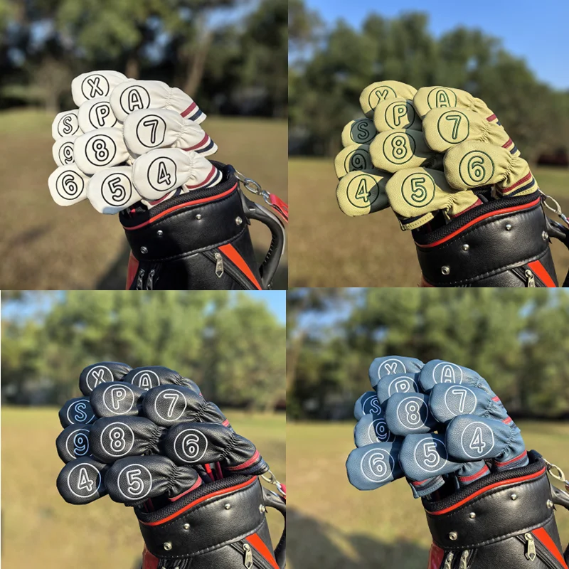 

Golf Iron Cover Cover Irons Club PU Leather Golf Head Cover Golf Accessories 10 Piece Set