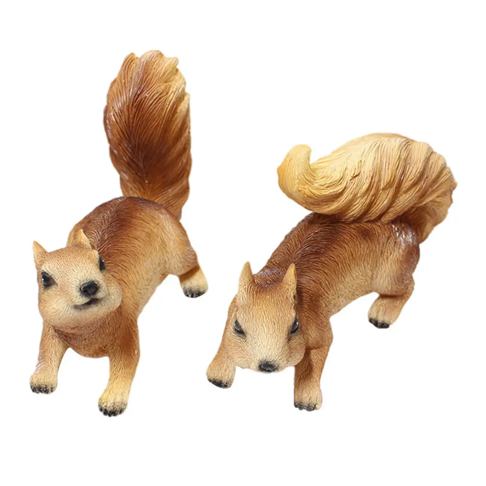 

2Pcs Resin Squirrel Garden Ornament Outdoor Yard Lawn Decor Resin Craft Scene Landscape Adornment Garden Decor