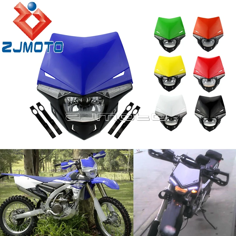 Motocross Headlight Headlamp H4 35/35W Dirt Bike Off Road Headlight Fairing For Yamaha WR250 WR450 XT660 TTR WR YZ 125 250