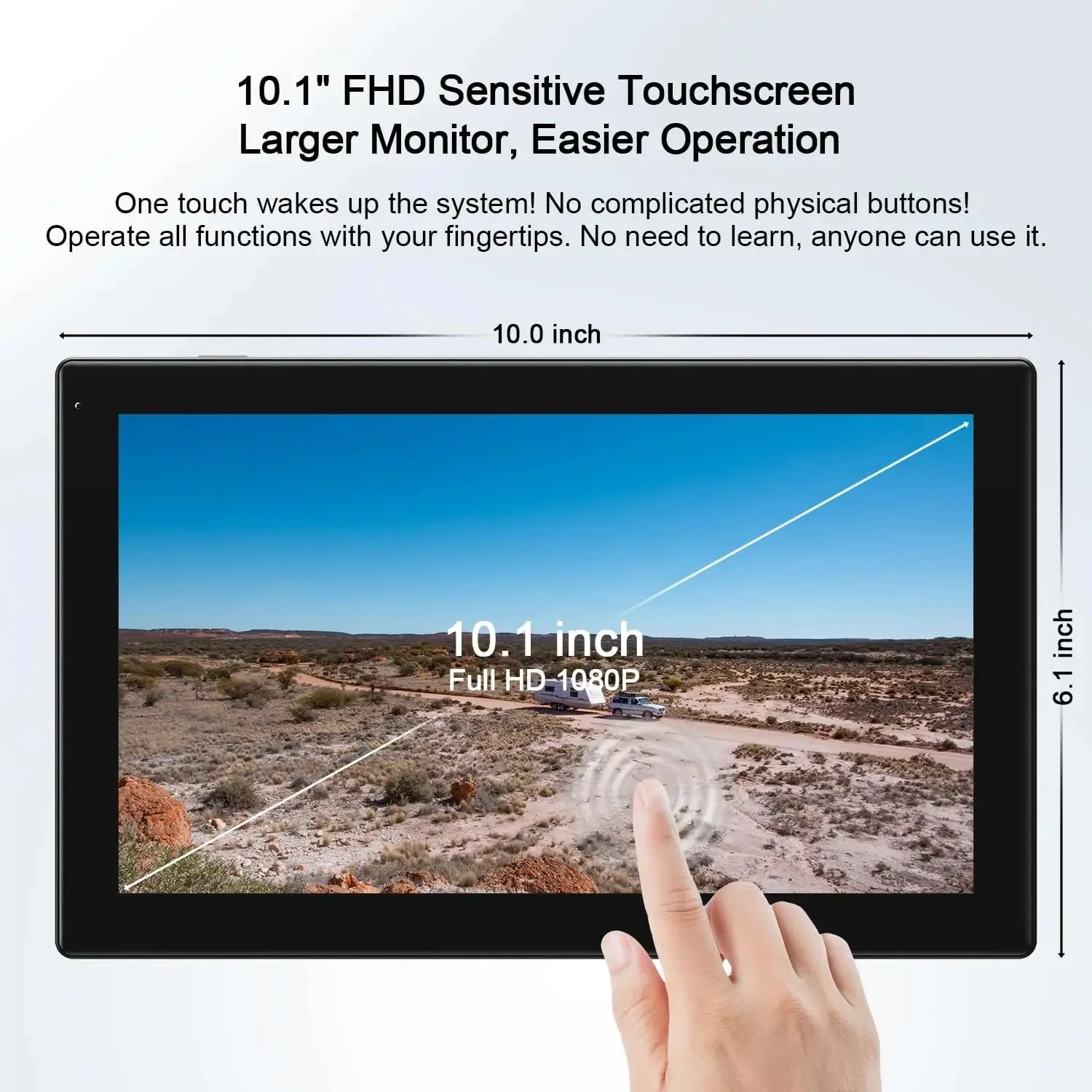 Lastbus Monitor DVR diviso wireless digitale touch screen da 10.1 "con telecamera wireless per pannello solare inverso 1080P per camion/rimorchio