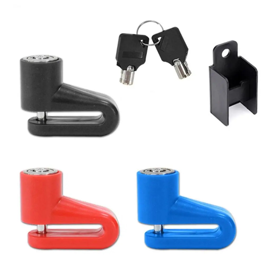 Portable Steel Wire Bicycle Disc Brake Lock Key Lock with Bracket Bike Lock Mini Size Heavy Duty Scooter Lock Mountain Bike