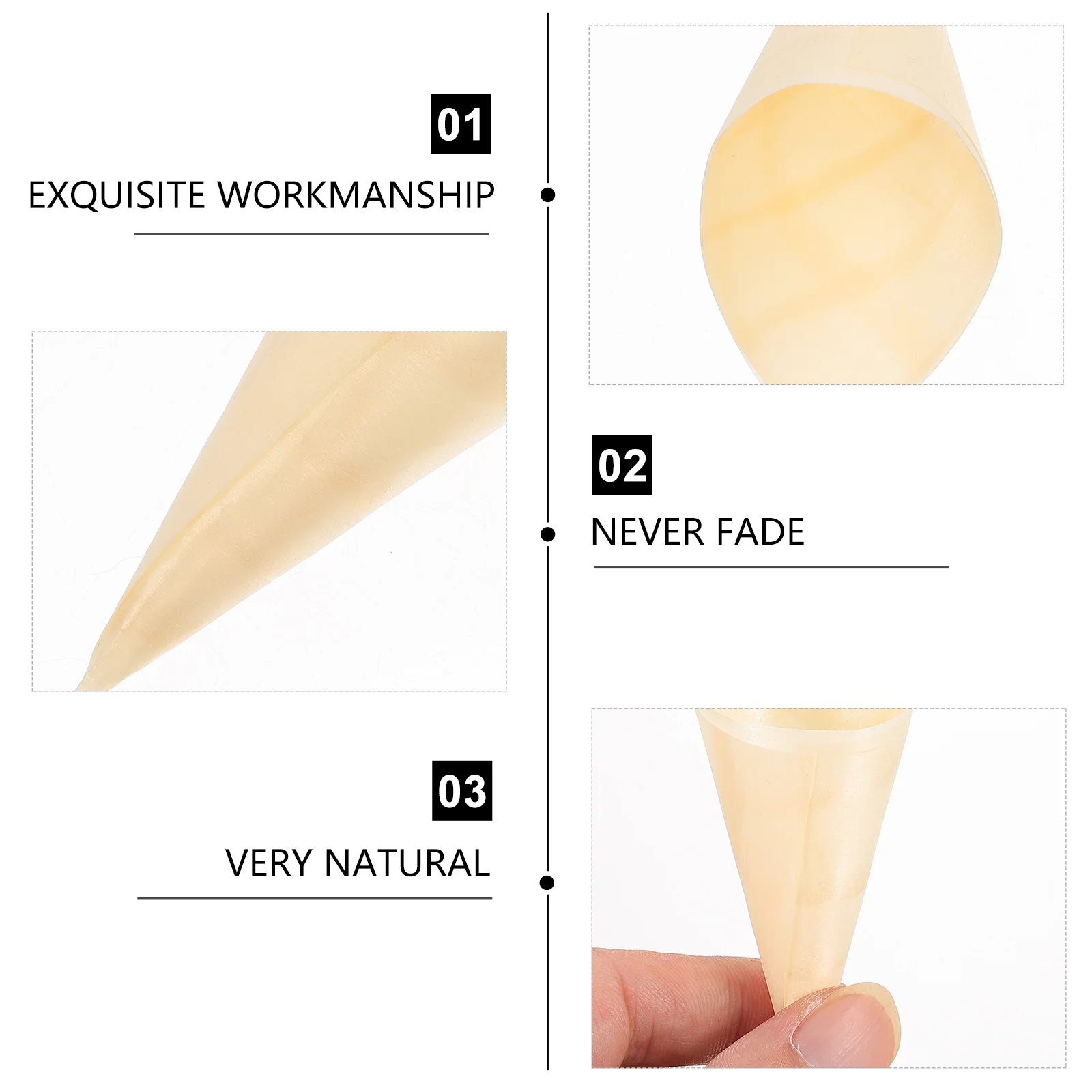 

50pcs Wooden Veneer Roll Disposable Biodegradable Cones Beige Catering Party Supplies Ice Cream Candy Cone Cups Kitchen Bar