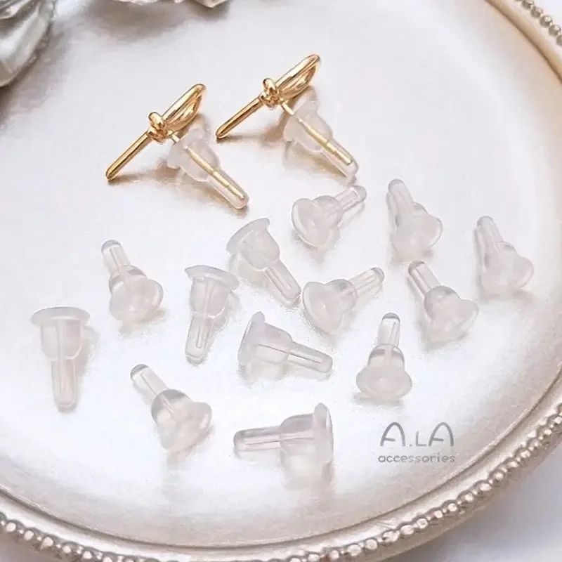 Anti-puncture safety ear plug Imported silicone anti-allergy ear buckle fixed anti-slip ear plug protection transparent earplug