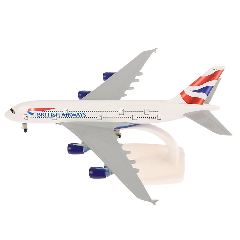 20 سنتيمتر سبيكة معدنية المملكة المتحدة الهواء الخطوط الجوية البريطانية AIRBUS 380 A380 الخطوط الجوية طائرة الطائرات ث الهبوط التروس نموذج دييكاست نموذج طائرة هوائية