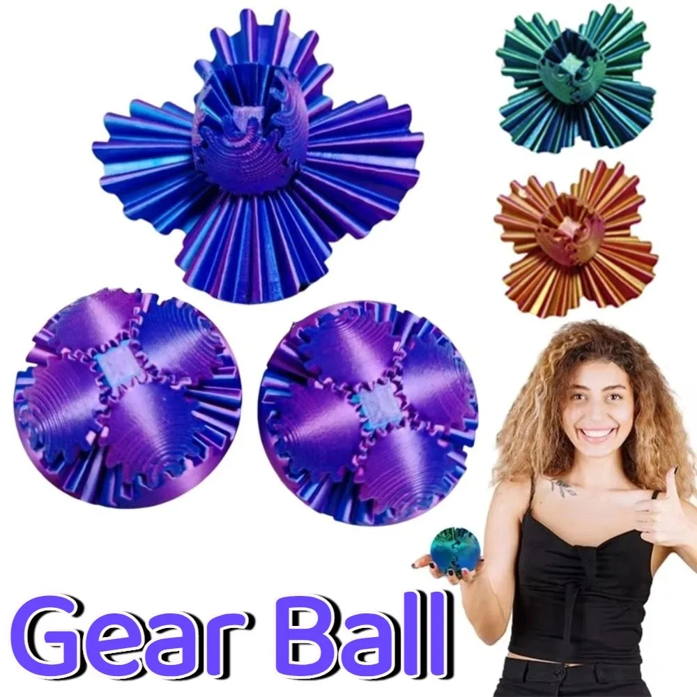 Interactief spelen Creatieve uitrustingsbal Ontspannende kleurrijke spinbal of kubus Opvallend lichtgewicht Fidget GearSphere-bureau